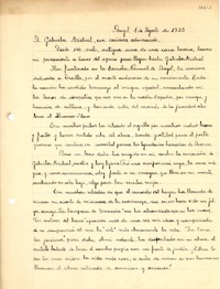 [Carta] 1933 ago. 8, Angol, [Chile] [a] Gabriela Mistral