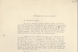 [Carta] 1933 jul. 5, París, [Francia] [a] [Gabriela Mistral]