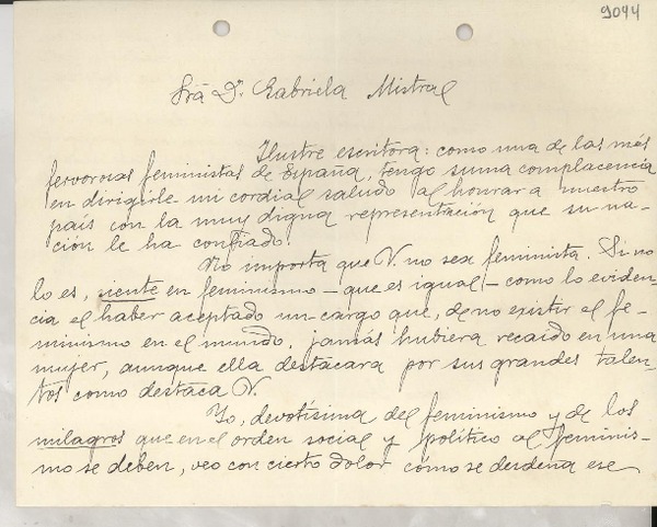 [Carta] 1933 jul. 21, Madrid, [España] [a] Gabriela Mistral