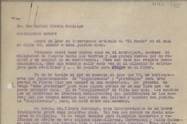 [Carta] 1933 [a] Rafael Rivera Santiago
