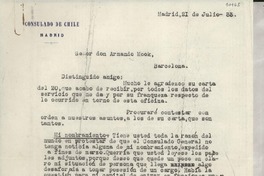 [Carta] 1933 jul. 21, Madrid, [España] [a] Armando Mook, Barcelona, [España]