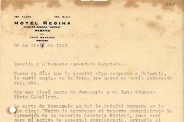 [Carta] 1933 abr. 26, La Habana [a] Gabriela Mistral