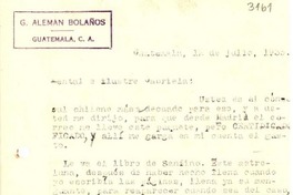 [Carta] 1933 jul. 12, Guatemala [a] Gabriela Mistral