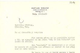 [Carta] 1949 ene. 29, México, D. F. [a] Gabriela Mistral, Córdova, Ver., [México]