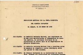 [Carta] 1933 ene. 21, Río Piedras, Puerto Rico [a] Gabriela Mistral