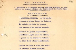 [Carta] 1932, Puerto Rico [a] Gabriela Mistral