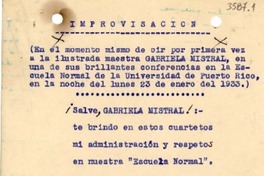 [Carta] 1933 ene. 23, Río Piedras, Puerto Rico [a] Gabriela Mistral