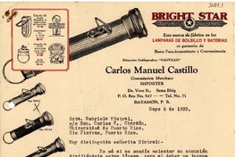 [Carta] 1933 mayo 6, Bayamón, Puerto Rico [a] Gabriela Mistral, Río Piedras, Puerto Rico