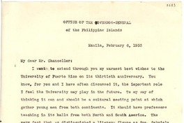 [Carta] 1933 feb. 6, Manila, Filipinas [a] Gabriela Mistral