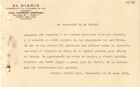 [Carta] 1933 mayo 20, Carora, Estado Lara, Venezuela [a] Gabriela Mistral