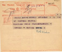[Telegrama] 1945 nov. 19, Ottawa [a] Gabriela Mistral, Río de Janeiro, Brasil
