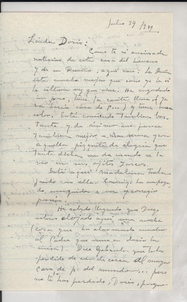[Carta] 1949 jul. 24, Veracruz, México [a] Doris Dana