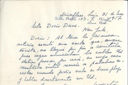 [Carta] 1957 ene. 21, Miraflores, Lima, Perú [a] Doris Dana, New York, Estados Unidos