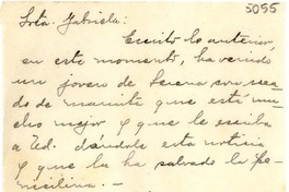 [Carta] [1945?], [Vicuña?, Chile] [a] Gabriela Mistral
