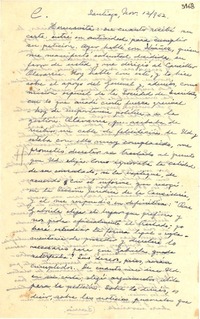 [Carta] 1952 nov. 12, Santiago [a] Gabriela Mistral