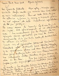[Carta] 1948 apr. 14, New York, [EE.UU.] [a] Gabriela Mistral, [Los Angeles, EE.UU.]