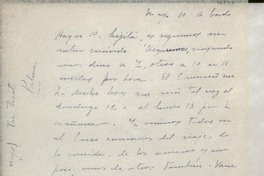 [Carta] 1946 mayo 10, A bordo [a] Gabriela Mistral