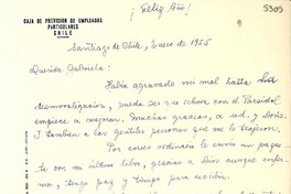 [Carta] 1955 ene., Santiago [a] Gabriela Mistral