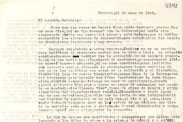 [Carta] 1948 mayo 12, Yonkers, [New York] [a] Gabriela Mistral