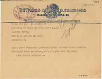 [Telegrama] 1949 ene. 27, Los Pinos, México D.F. [a] Gabriela Mistral, Veracruz