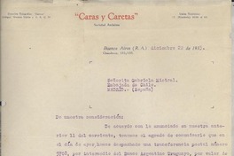 [Carta] 1933 dic. 22, Buenos Aires, [Argentina] [a] Gabriela Mistral, Embajada de Chile, Madrid, [España]
