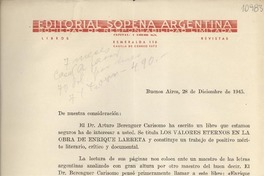 [Carta] 1945 dic. 28, Buenos Aires, [Argentina] [a] [Gabriela Mistral]