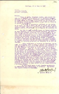 [Carta] 1936 mayo 11, Santiago [a] Gabriela Mistral, Lisboa Portugal
