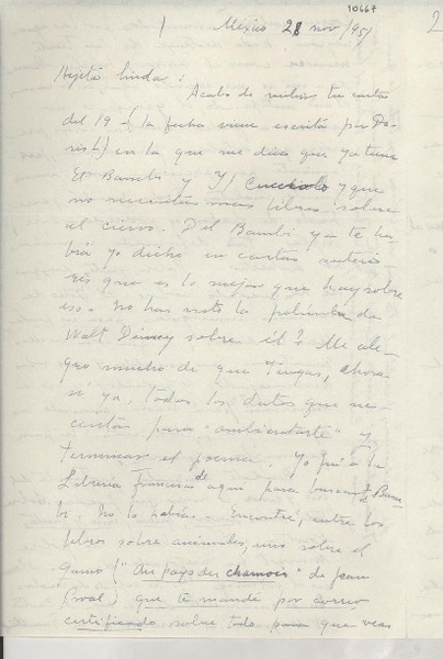[Carta] 1951 nov. 28, México [a] Gabriela Mistral
