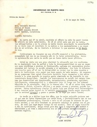 [Carta] 1948 mayo 10, Río Piedras, Puerto Rico [a] Gabriela Mistral, Santa Bárbara, California