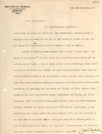 [Carta] 1943 jun. 5, México D.F. [a] Gabriela [Mistral]