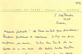 [Carta] 1935 sept. 5, Madrid [a] Gabriela Mistral