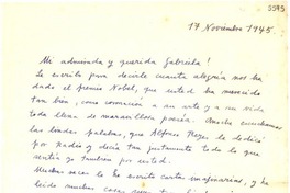 [Carta] 1945 nov. 17, Buenos Aires [a] Gabriela Mistral