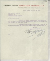 [Carta] 1951 abr. 18, Buenos Aires, [Argentina] [a] Gabriela Mistral, Rapallo, Genova, Italia
