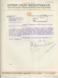 [Carta] 1954 ene. 25, Buenos Aires, [Argentina] [a la] Editorial Karl Rauch, Dusseldorf, Alemania