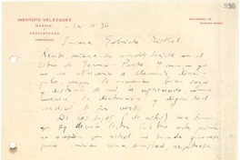 [Carta] 1934 mar. 24, [Madrid] [a] Gabriela Mistral