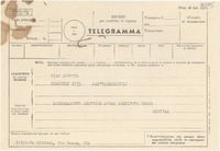 [Telegrama] [1952? mar.?], [Nápoles, Italia] [a] [Hernán] Díaz Arrieta, Santiago, Chile