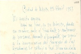 [Carta] 1951 abr. 23, Ciudad de México [a] Gabriela Mistral