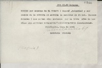 [Carta] 1945 mayo, Petrópolis, [Brasi] [a] [El Tiempo], Bogotá, Colombia