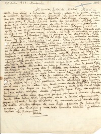 [Carta] 1933 jul. 22, Montevideo [a] Gabriela Mistral
