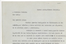 [Carta] 1955 feb. 3, Buenos Aires [a] Gabriela Mistral, New York