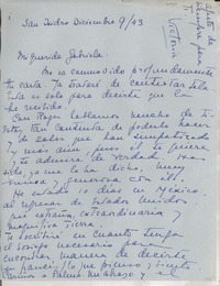 [Carta] 1943 dic. 9, San Isidro, [Argentina] [a] Gabriela Mistral