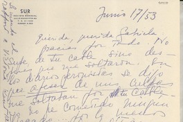 [Carta] 1953 jun. 17, [Buenos Aires, Argentina] [a] Gabriela Mistral