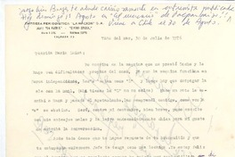 [Carta], 1976 jul. 30 Viña del Mar <a> María Luisa Bombal