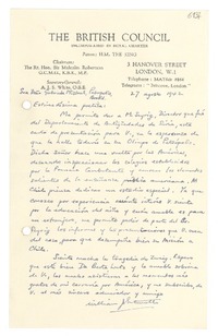 [Carta] 1942 ago. 27, [Londres] [a] Gabriela Mistral, Petrópolis, Brasil