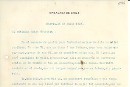 [Carta] 1933 jul. 16, Madrid [a] Gabriela Mistral