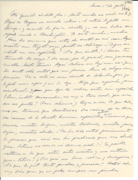 [Carta] 1946 jul. 1, Puerto Rico [a] Gabriela Mistral