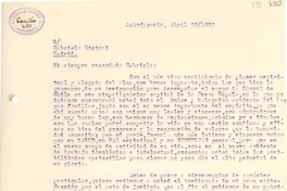 [Carta] 1932 abr. 25, Antofagasta, [Chile] [a] Gabriela Mistral, Madrid