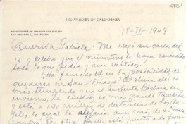 [Carta] 1948 feb. 18, Los Ángeles, California [a] Gabriela Mistral