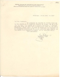 [Carta] 1947 abr. 19, Santiago [a] Gabriela Mistral