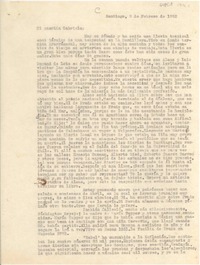 [Carta] 1952 feb. 9, Santiago, [Chile] [a] Gabriela [Mistral]